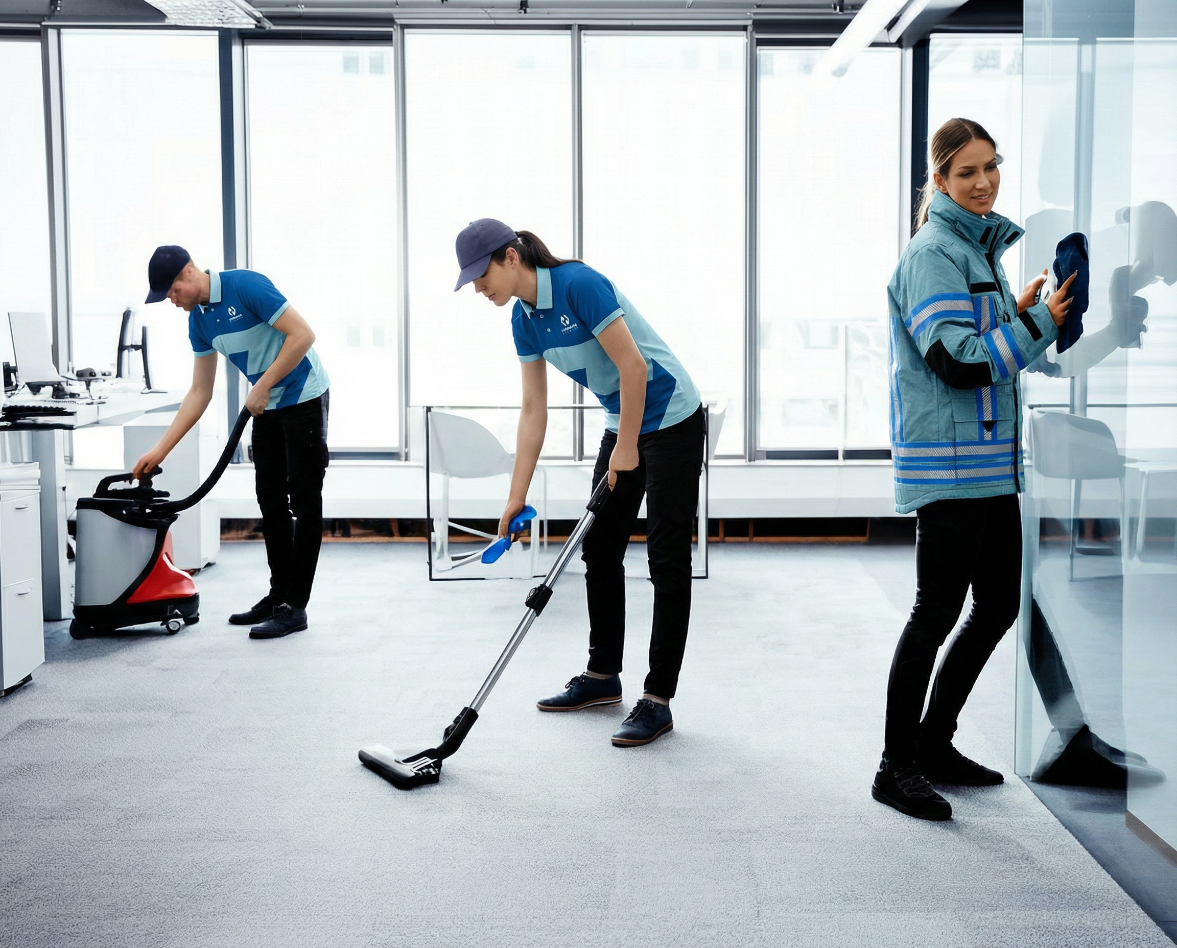 Équipe de nettoyage professionnelle